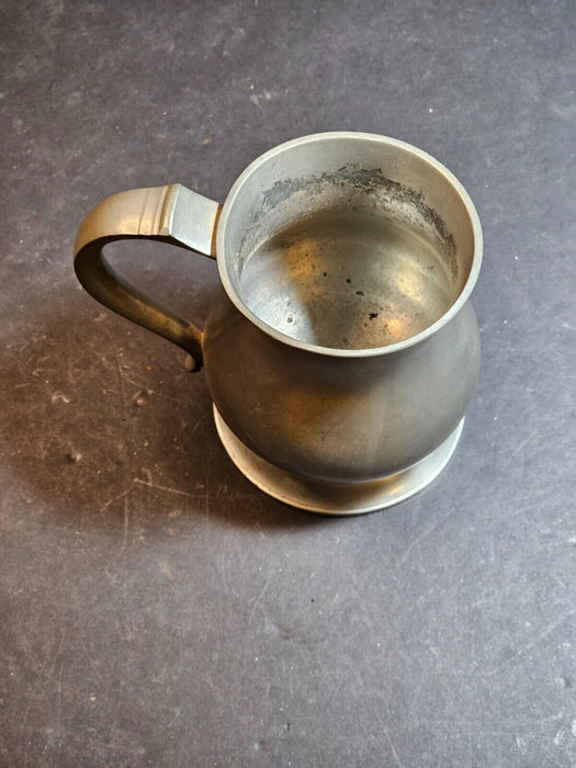 Pewter Bulbus Mug 4" x5" 21oz Made in England 1930s, Antiques, David's Antiques and Oddities