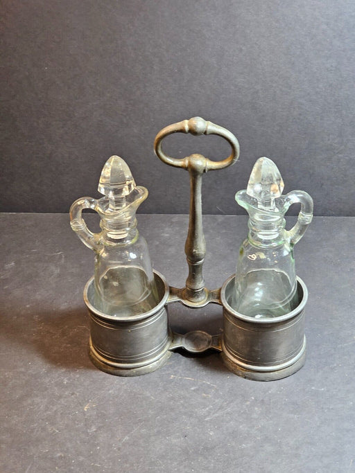 Cruet Set Pewter Holder Italy Hallmarked, Antiques, David's Antiques and Oddities