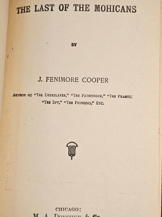 Last of the Mohicans J. Fennimore cooper 358p, Antiques, David's Antiques and Oddities