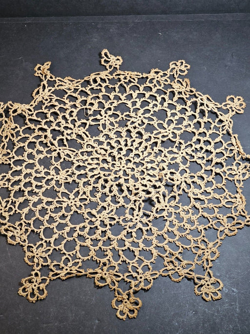 Tatting 1 - 12" diameter doily one 1920s head covering., Antiques, David's Antiques and Oddities