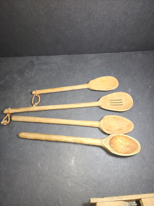 Wooden spoons 4 in total and various bowl designs 12.5 inches, Antiques, David's Antiques and Oddities