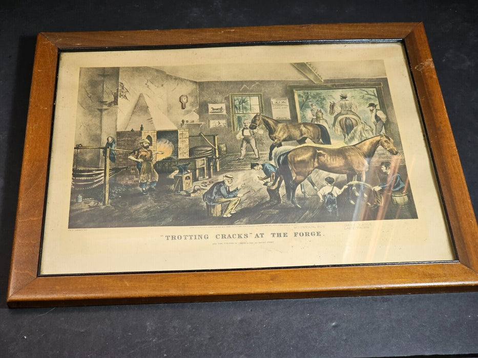 Currier reprint 1920s 15.5x12.5 with frame great subject matter, Antiques, David's Antiques and Oddities