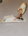 Paper mache Japan Sled and figure cardboard and cotton. 1930's 4x4, Antiques, David's Antiques and Oddities