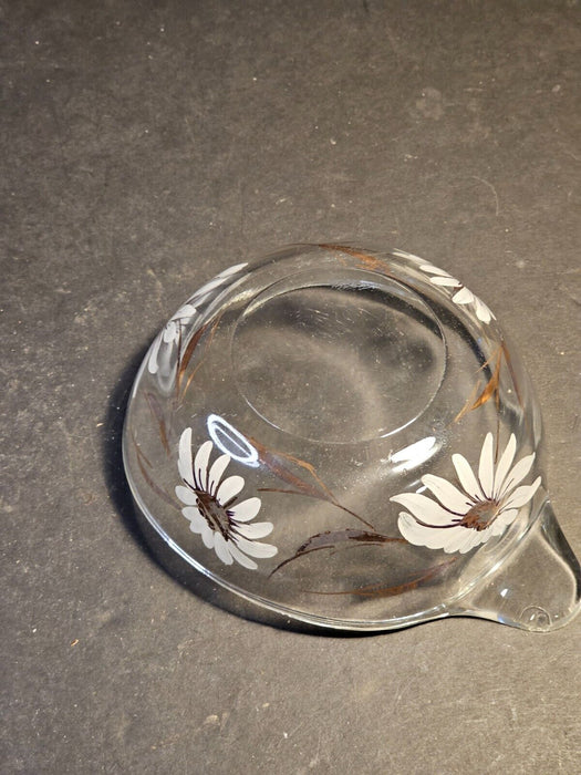 2/ 5" MCM serving dishes floral pattern with thumb handles.