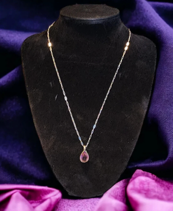 Amethyst Pendant Set in Sterling Silver with 18" Sterling Chain