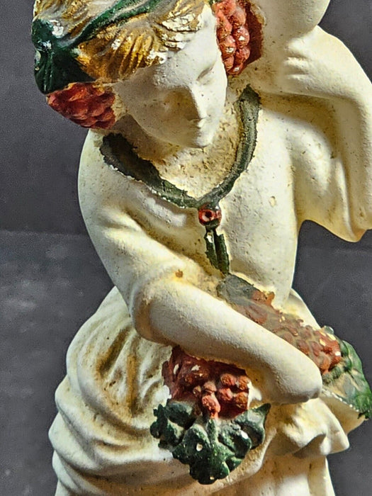 Salt figure of a woman 9.25" paint applied for hair and fruit, Antiques, David's Antiques and Oddities