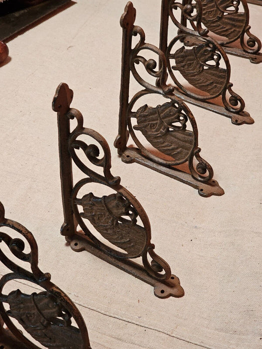 13 Horse shelf brackets 2000's/ cast iron/ solid/ for barn or home decor, Antiques, David's Antiques and Oddities