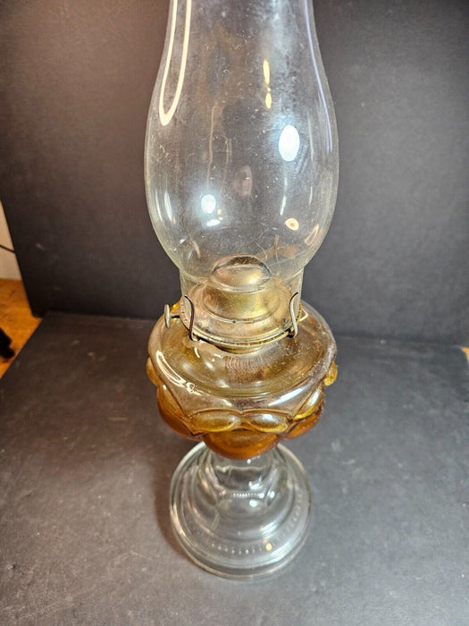 Bulls eye Kerosene lamp 11 inch base 10 " globe Original excellent, Antiques, David's Antiques and Oddities