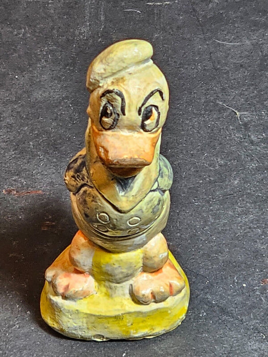 Donald Duck figure chalkware 1930s marked Walt Disney Yellow,Blue and white,, Antiques, David's Antiques and Oddities