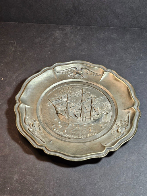 Pewter Plate Birth of a Nation Commemorative 1972 Birth of a Nation Boston Tea P, Antiques, David's Antiques and Oddities