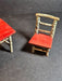 Early 1900s hand made table and chair faux painted like birch  Aprox. 6" each, Antiques, David's Antiques and Oddities