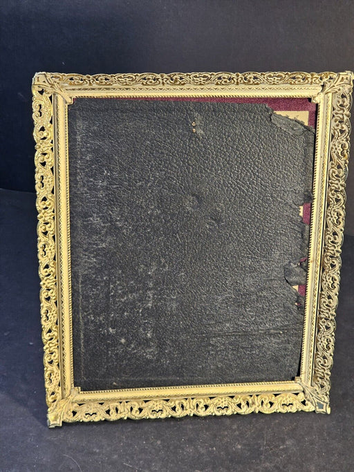 9 X 11 Brass frame with white coating 1950s Great shape unique find., Antiques, David's Antiques and Oddities