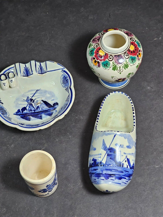 Delft 7 pieces mainly from the 1940s 3" to 5" Some smaller blue and white, Antiques, David's Antiques and Oddities