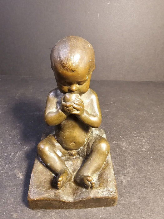 Bernardo Balestrieri Bronze Baby Sculpture 5.75 high, Antiques, David's Antiques and Oddities