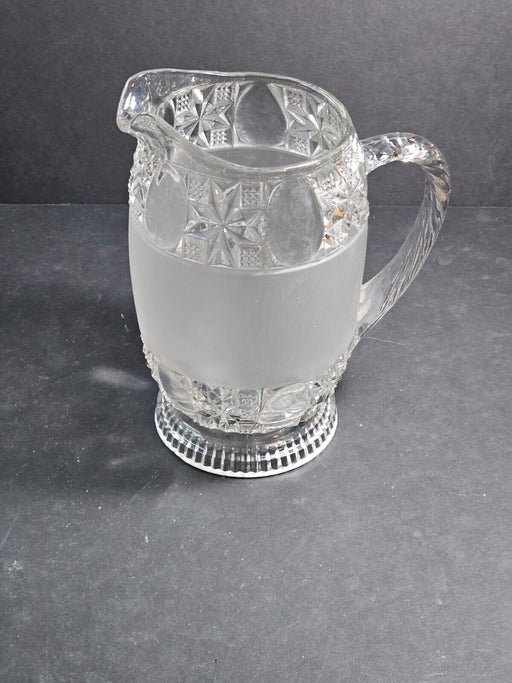 Pressed Glass water picture,8.25" high 7" nwide to handle, Antiques, David's Antiques and Oddities