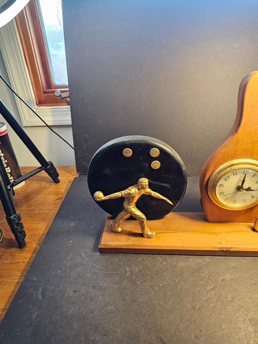 United Bowling Clock Approx 14 1/2" long and 12 1/2"  tall clock  notwork. 1960s, Antiques, David's Antiques and Oddities