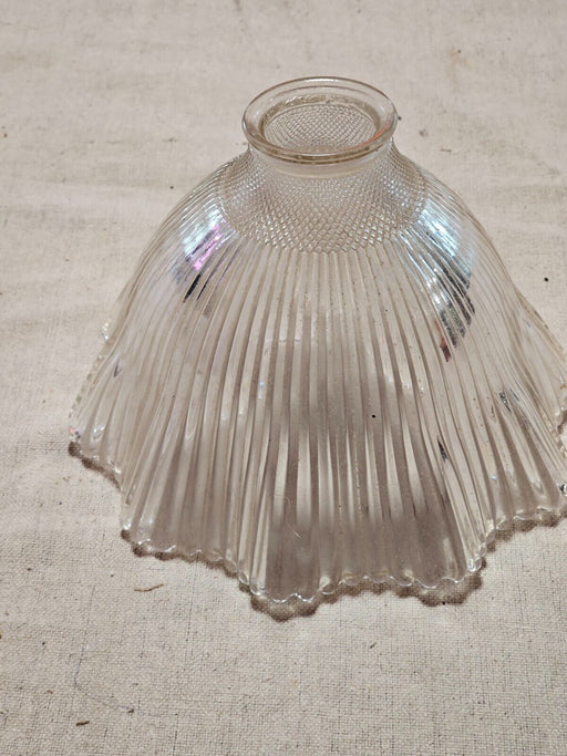 Holophane shade 2.25/  7" h x8' W/ fluted edge/great light /, Antiques, David's Antiques and Oddities