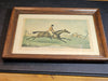 Hunt print H Alken 12 x16 with oak frame The Run. soft tones, Antiques, David's Antiques and Oddities