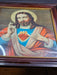 Jesus Chromo lithograph 21 x25 with frame vibrant colors early 1900s, Antiques, David's Antiques and Oddities