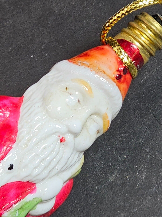 Santa claus  christmas bulb 4.25" Milk glass untested 1940s, Antiques, David's Antiques and Oddities