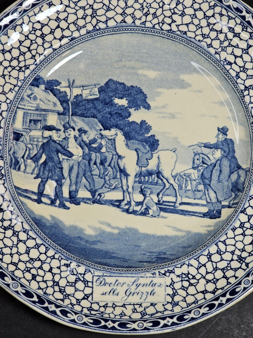 Dr. Syntax plate 9 " Maker Adams English Blue and white, Antiques, David's Antiques and Oddities