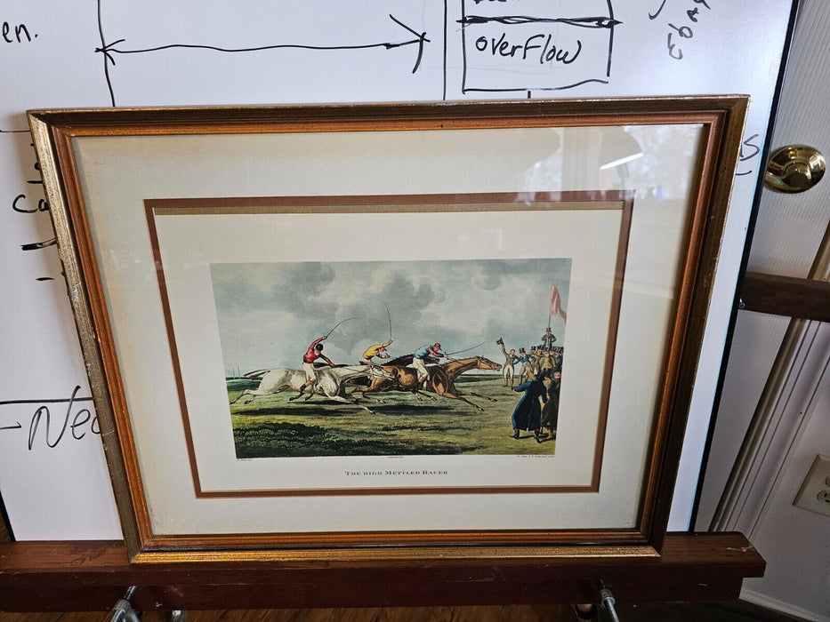 The high Mettled Races Horse print 17 x21 with frame  H. Alken, Antiques, David's Antiques and Oddities