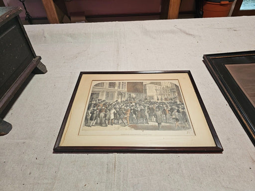 Kerbstone stock brokers in new york 18 x15/toned print as found 1890s/cool image, Antiques, David's Antiques and Oddities