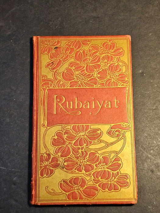 Rubaiyat/22 pages early 1900s/ with inscription Red and Gold cover