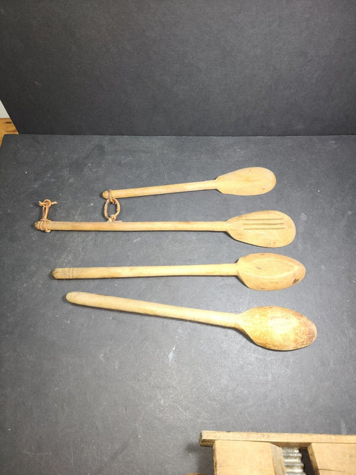 Wooden spoons 4 in total and various bowl designs 12.5 inches, Antiques, David's Antiques and Oddities