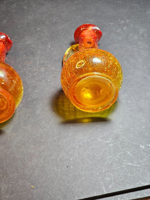 MCM Crackel Cruet Set. Bold Orange Color, Antiques, David's Antiques and Oddities