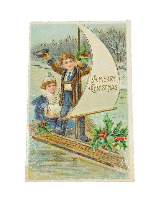 1906 German christmas post cards solid and divided backs great lithography, Antiques, David's Antiques and Oddities