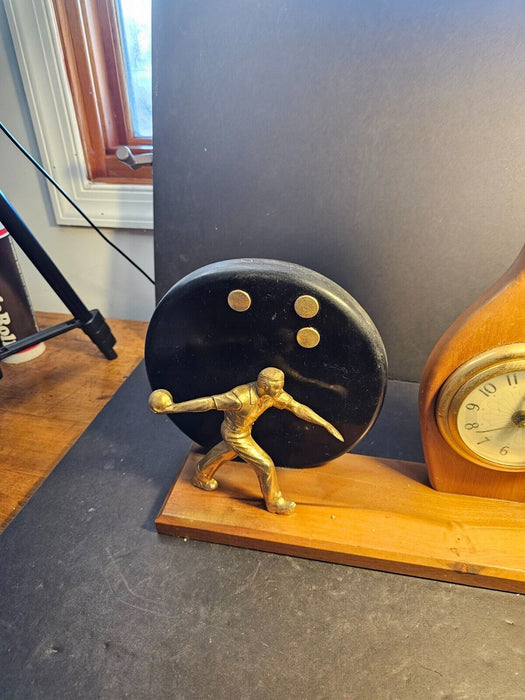 United Bowling Clock Approx 14 1/2" long and 12 1/2"  tall clock  notwork. 1960s, Antiques, David's Antiques and Oddities