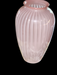 Pink glass 12.5 " x 7.5" bolus form ribbed design, 4.5 inches opening at the top, Antiques, David's Antiques and Oddities