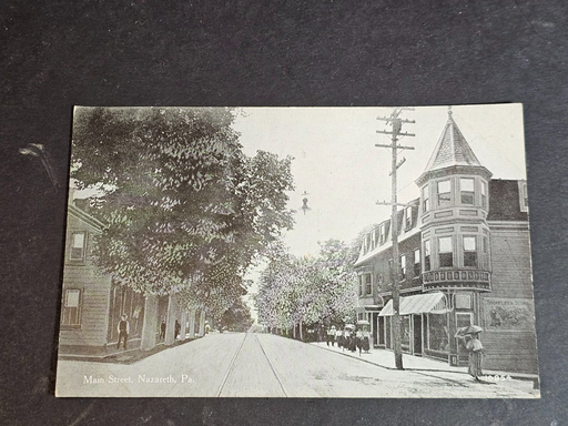 Nazareth pa post card unused mainstreet late 1890s., Antiques, David's Antiques and Oddities