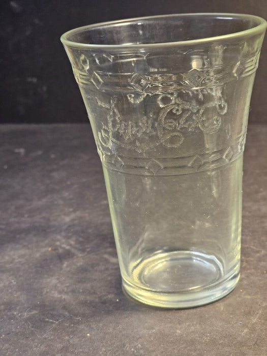 3 /early Pepsi Cola  soda fountain glasses/5' high 3.25" wide on top /clear logo, Antiques, David's Antiques and Oddities