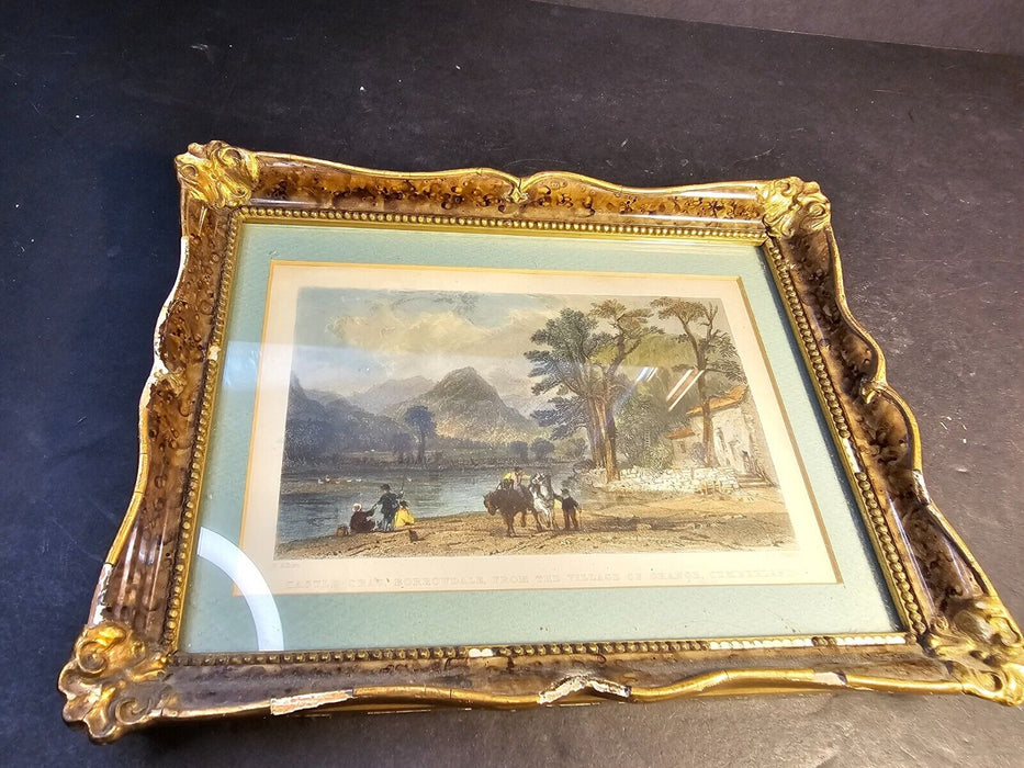 3 /T. Allom Hand Colored Lithographs/  7x9 frames have some damage see pics, Antiques, David's Antiques and Oddities