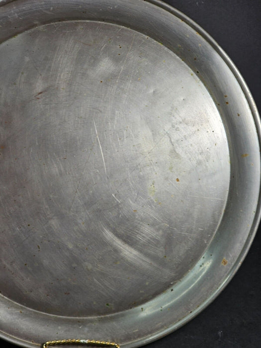 Pewter tray lander's frary and clark 1940s 14 " diameter
