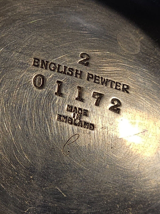English Pewter Basket, primitive,4"x6" 8 " high aprox.