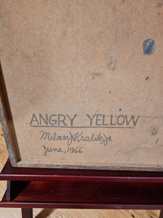 Milan Kralik Jr. (American, 20th century Angry Yellow) 1966 Nice original find