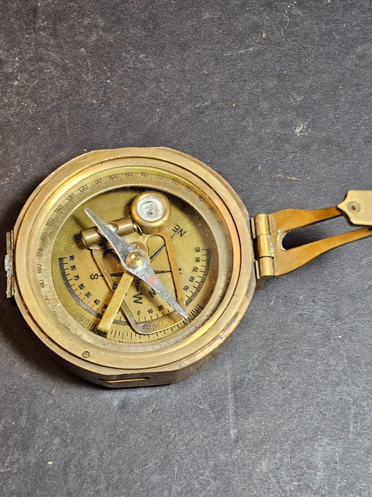 Britton Compass 3' diameter, Brass works, hinge needs repair broken glass, Antiques, David's Antiques and Oddities