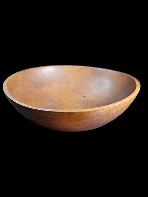 Outstanding primitive 1860s wood turned dough bowel 18 " diameter 5.5 inches dp, Antiques, David's Antiques and Oddities