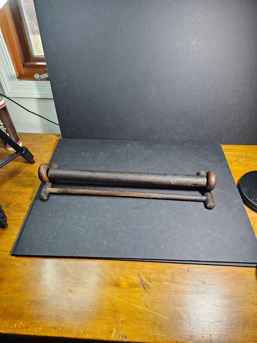 Primitive wood towel holder with removable towel bar 20 " x6"  very unique 1890s, Antiques, David's Antiques and Oddities