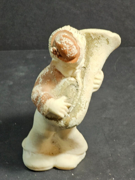 Salt figure of a boy playing tuba 4" Painted hat and jacket, Antiques, David's Antiques and Oddities