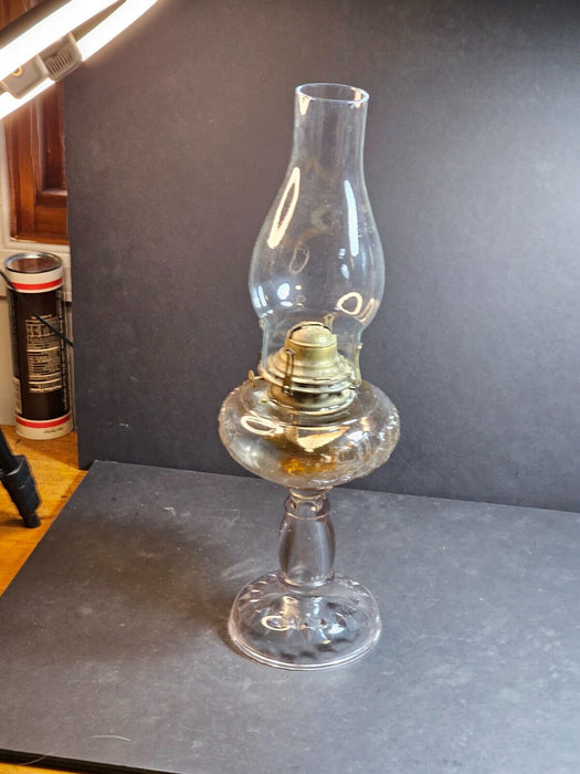 Late 19th Century American Kerosene Lamp with Floral and Diamond Motif, Antiques, David's Antiques and Oddities