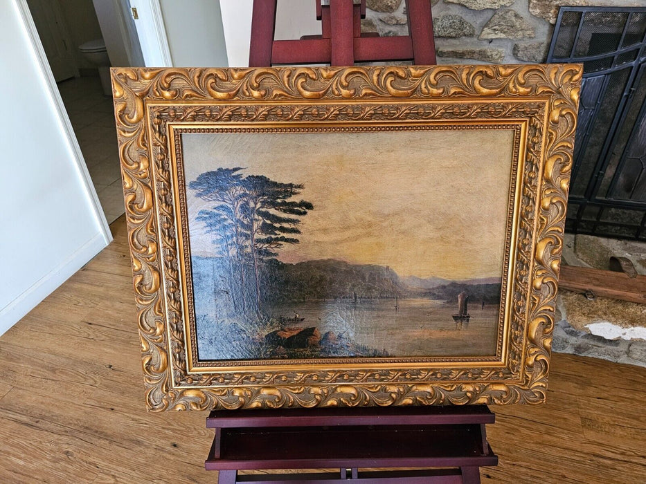 1860s lake scene/excellent condition professionally framed/  32 x26, Antiques, David's Antiques and Oddities