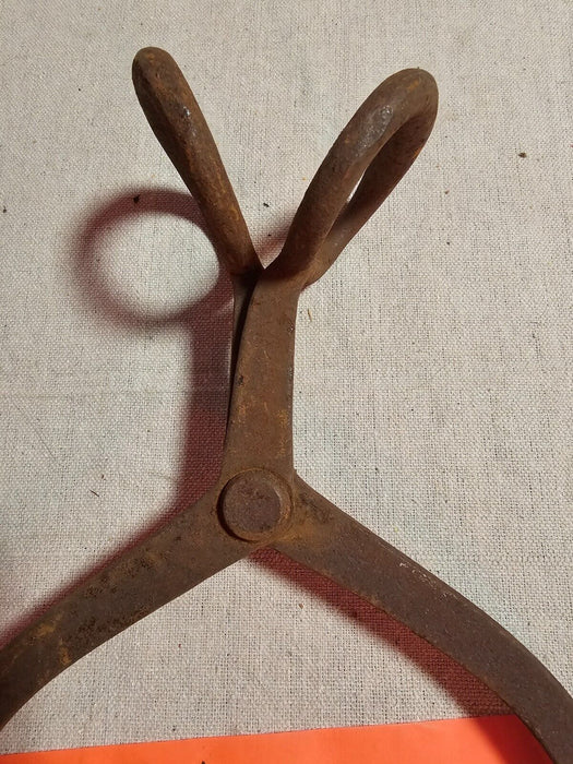 Ice Tongs/primitive amish country pa/15 " Steel. historical artifact., Antiques, David's Antiques and Oddities