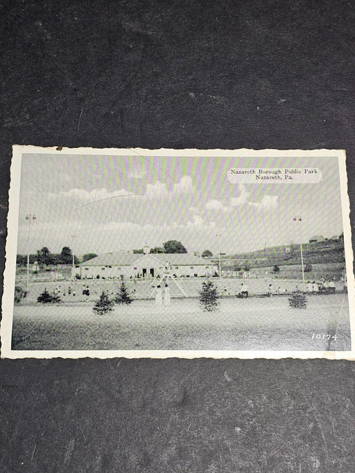 Nazareth pool photo postcard Nazareth Pa Park  1950s, Antiques, David's Antiques and Oddities