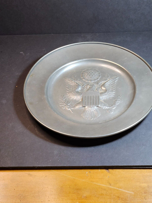 Pewter 13" Seal of the United States Hanging Plate: A Regal Touch by Royal Hol., Antiques, David's Antiques and Oddities