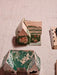 Wooden church/primitive 12 x17 /7 cardboard village houses/1930s as found, Antiques, David's Antiques and Oddities