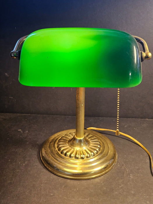 Desk light green shade 12" high 10 " wide 1980s works great as found, Antiques, David's Antiques and Oddities